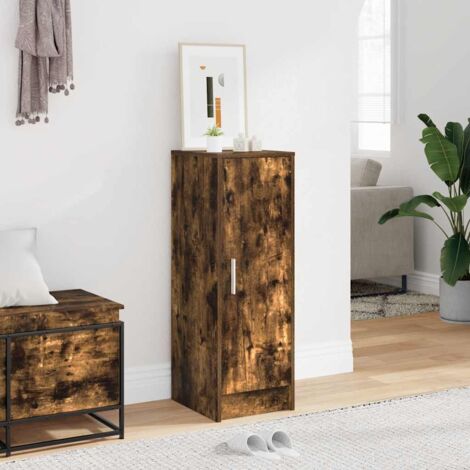 vidaXL Schuhregal Räuchereiche 32x35x92 cm Holzwerkstoff