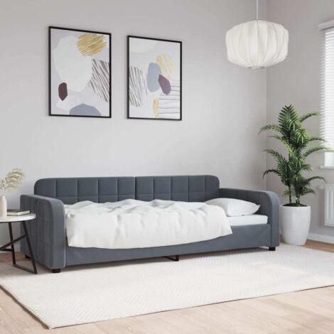 Tagesbett Dunkelgrau 80x200 cm Samt vidaXL