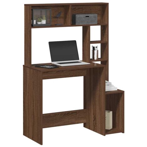 vidaXL Schreibtisch mit Regal Braun Eichen-Optik 100x45x140 cm