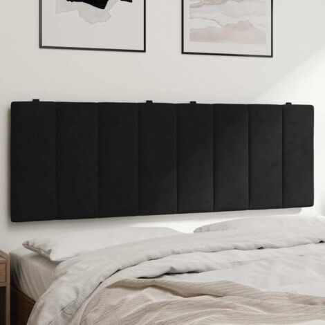 Kopfteil-Kissen "Hanko" Schwarz 120 cm Samt vidaXL