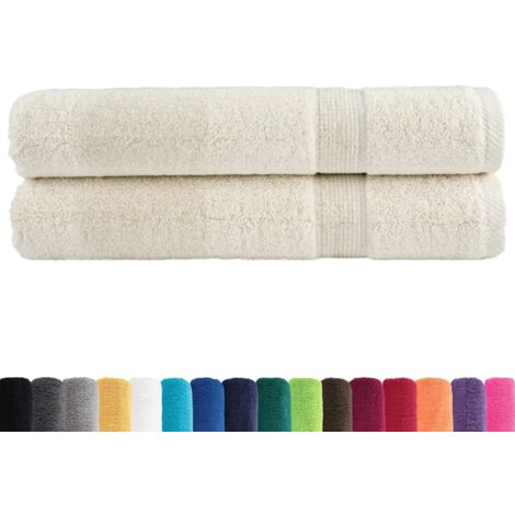 Premium-Saunatücher SOLUND 2 Stk. Cremeweiß 80x200 cm 600 g/m² vidaXL