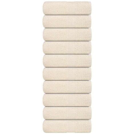 Waschhandtücher 10 Stück FROGN Creme 30x30 cm 100% Baumwolle vidaXL