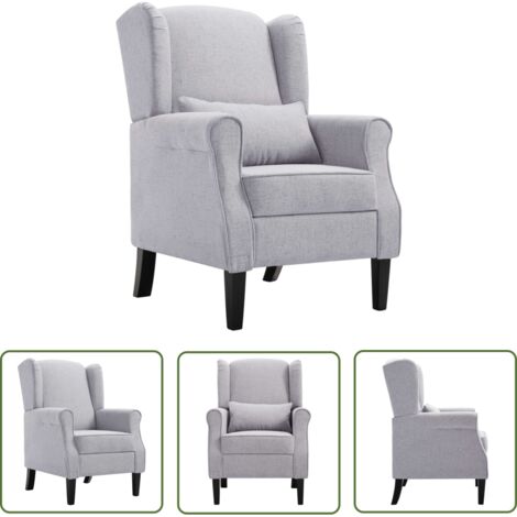 vidaXL Sessel Hellgrau Stoff