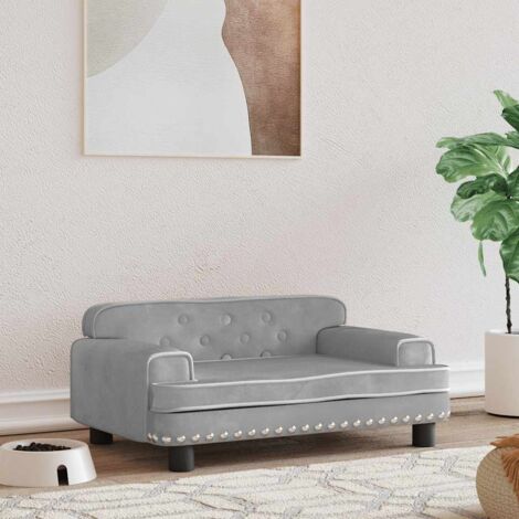 vidaXL Hundebett grau 70x45x30 cm Velours