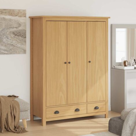 vidaXL Garderobe 3 Türen Braun 127x50x170 cm