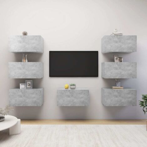TV-Schränke 7 Stk. Betongrau 30,5x30x60 cm Holzwerkstoff vidaXL (1/5)