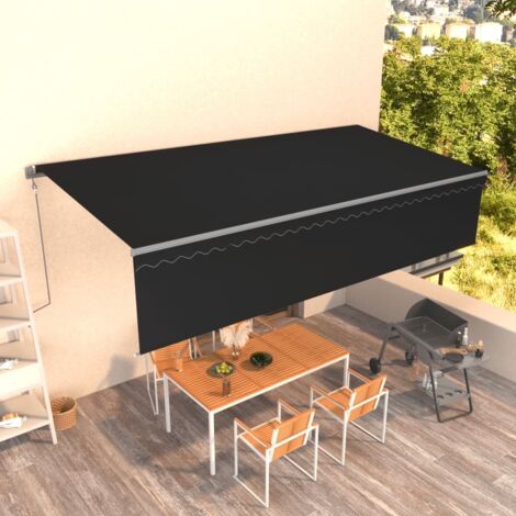 vidaXL Markise Automatisch Einziehbar mit Volant 6x3 m Anthrazit