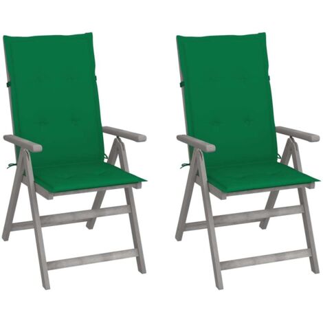 vidaXL Gartenschaukelstühle 2er Set mit Kissen Akazienholz
