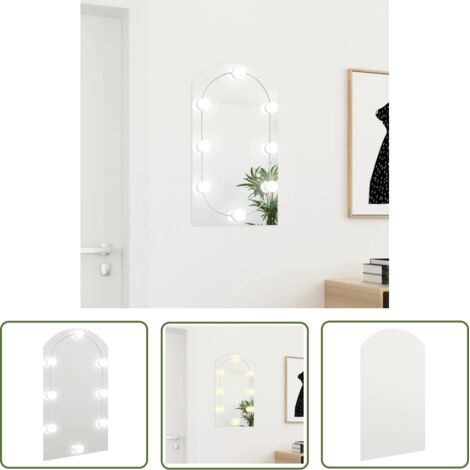 Spiegel mit LED-Leuchten 70x40 cm Glas Bogenförmig vidaXL18730