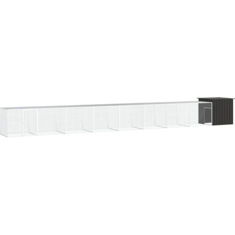 vidaXL Hühnerkäfig Anthrazit 900x91x100 cm Verzinkter Stahl