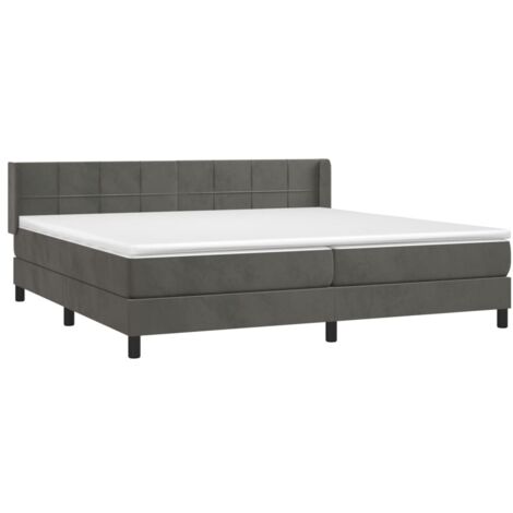 Boxspringbett mit Matratze Dunkelgrau 200x200 cm Samt vidaXL (1/5)