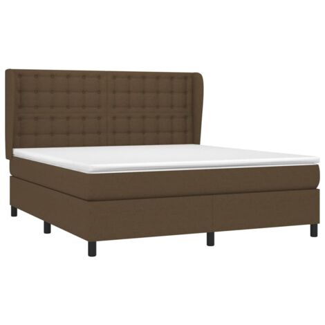 Boxspringbett mit Matratze Dunkelbraun 180x200 cm Stoff vidaXL (1/5)
