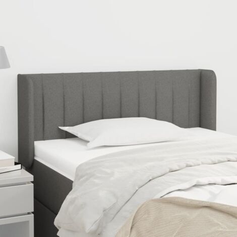 Kopfteil mit Ohren Dunkelgrau 103x16x78/88 cm Stoff vidaXL (1/5)