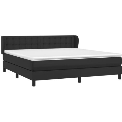 Boxspringbett mit Matratze Schwarz 180x200 cm Kunstleder vidaXL (1/5)