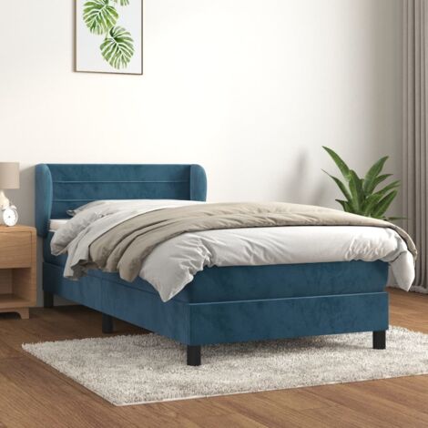 Boxspringbett mit Matratze Dunkelblau 90x200 cm Samt vidaXL (1/5)