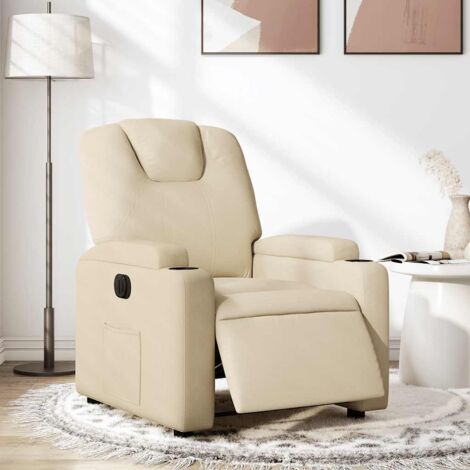 Elektrischer Relaxsessel Creme Stoff