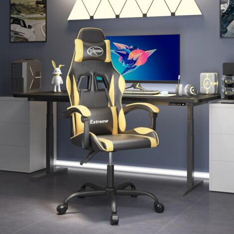 Gaming-Stuhl Schwarz und Golden Kunstleder vidaXL