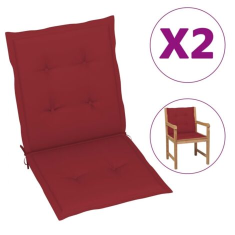 vidaXL Gartenstuhlauflagen für Niedriglehner 2 Stk. Weinrot 100x50x3cm