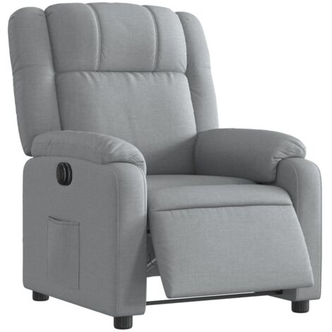 Relaxsessel Elektrisch Hellgrau Stoff vidaXL469048