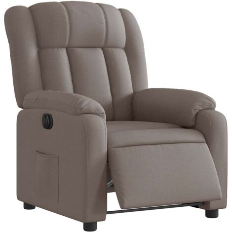vidaXL Relaxsessel Elektrisch Taupe Stoff
