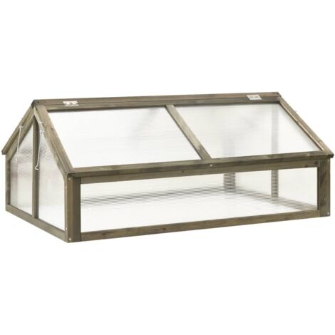 vidaXL Gewächshaus Grau 114x80x50 cm aus Fichtenholz