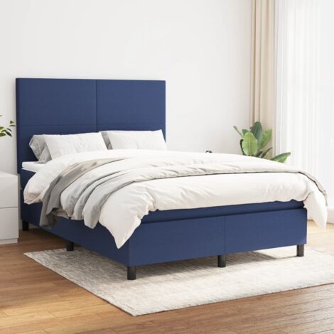 Boxspringbett mit Matratze Blau 140x200 cm Stoff vidaXL (1/5)
