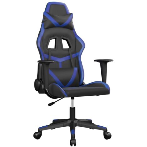 Gaming-Stuhl Schwarz und Blau Kunstleder vidaXL