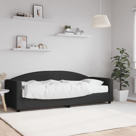 Tagesbett mit Matratze Schwarz 80x200 cm Stoff vidaXL