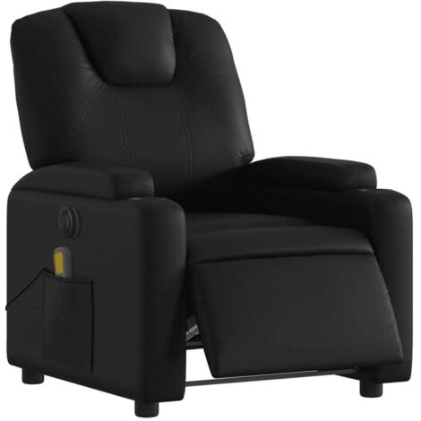 vidaXL Elektrischer Massagesessel mit Neigefunktion in Schwarz aus Kunstleder