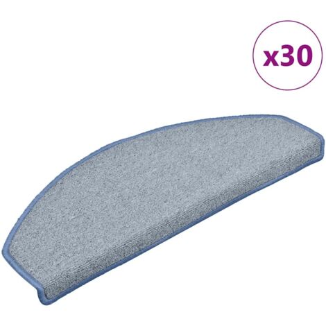 Stufenmatten 30 Stk. 65x24x4 cm Hellgrau und Blau Halbrund Groß vidaXL