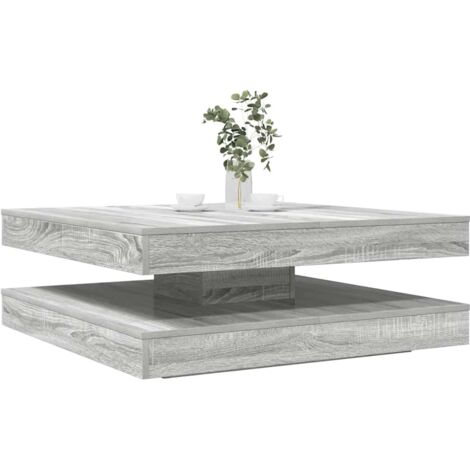 vidaXL Couchtisch 360-Grad Drehbar Grau Sonoma 90x90x34,5 cm