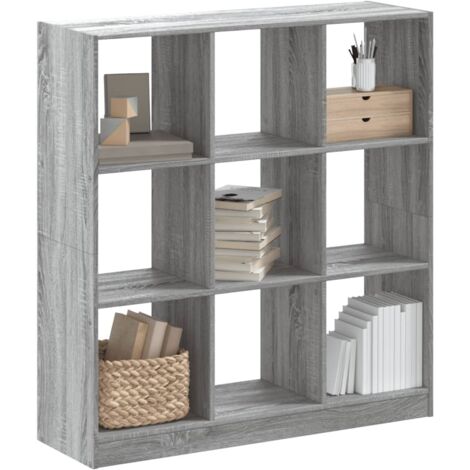 vidaXL Bücherregal Sonoma Grau 102x32x108 cm aus Spanplatten