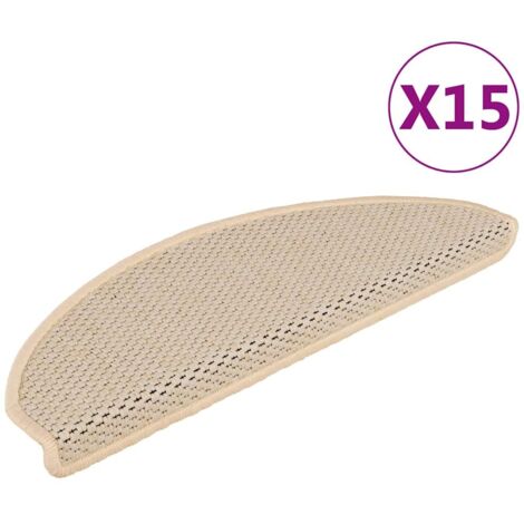 Treppenmatten Selbstklebend Sisal-Look 15 Stk. 65x21x4 Berber vidaXL