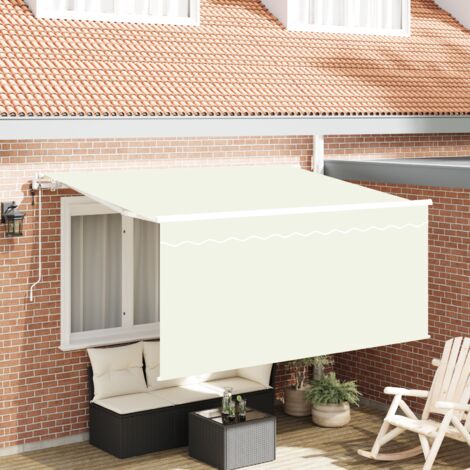 vidaXL Retractable Awning Cream 300 x 200 cm Polyester and Aluminium (1/5)