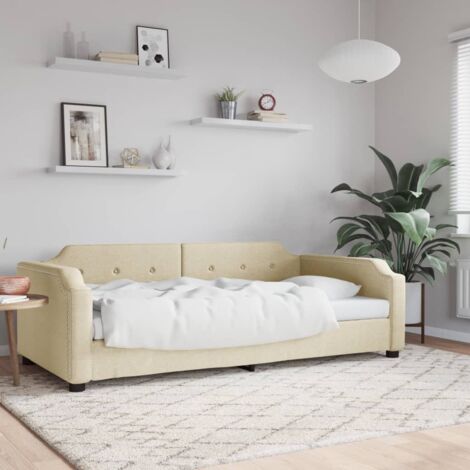Tagesbett Creme 90x200 cm Stoff vidaXL