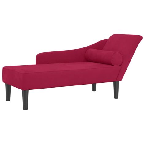Chaiselongue mit Kissen Weinrot Samt vidaXL298531