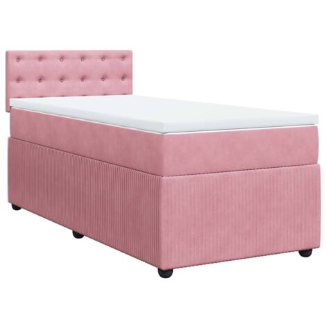 Lattenrostbett mit Matratze Rose 100x200 cm Velours