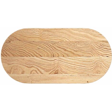 Tischplatte 100x50x2 cm Massivholz Eiche Oval vidaXL (1/5)