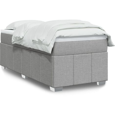 Boxspringbett mit Matratze Hellgrau 90x190 cm Stoff vidaXL (1/5)