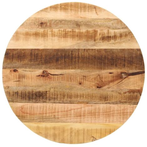 vidaXL Tischplatte Ø 80x1,5 cm Rund Raues Massives Mangoholz