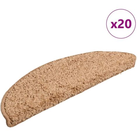 Stufenmatten 20 Stk. 56x17x3 cm Beige Halbrund vidaXL