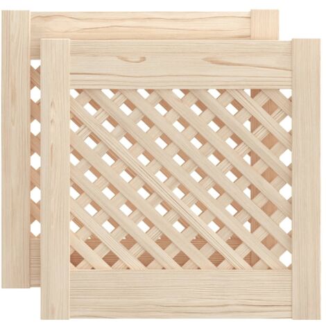 Schranktüren 2 Stk. Gitter-Design 39,5x39,5cm Massivholz Kiefer vidaXL