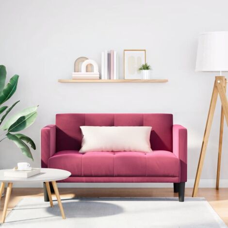 Zweisitzer-Sofa Weinrot 111 cm Samt vidaXL