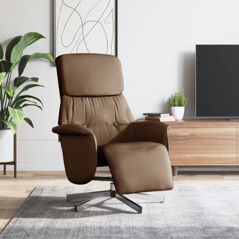 Relaxsessel mit Fußteil Braun Stoff vidaXL