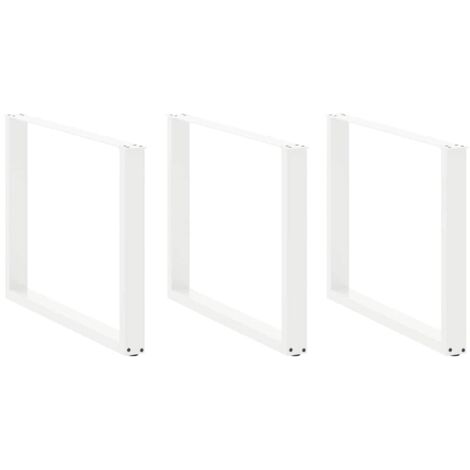 Esstischbeine U-Form 3 Stk. Weiß 100x(72-73) cm Stahl vidaXL