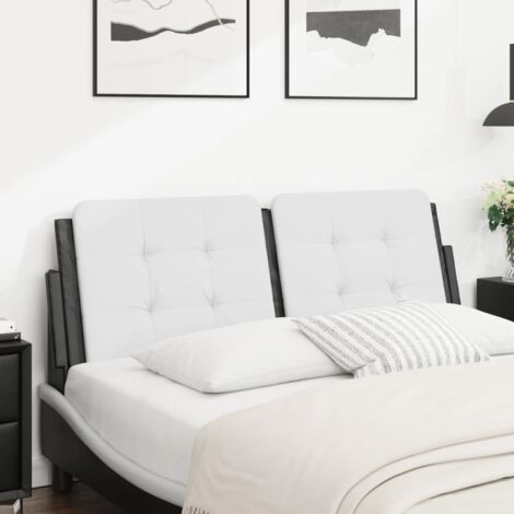 Kopfteil-Kissen Weiß und Schwarz 120 cm Kunstleder vidaXL227055
