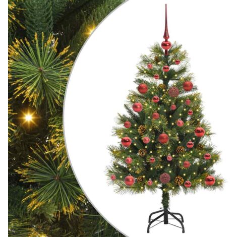 Künstlicher klappbarer Weihnachtsbaum mit Tannenzapfen 120 cm vidaXL (1/5)