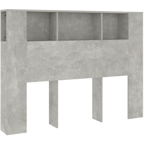 vidaXL Kopfteilschrank Grau Beton 140x18,5x104,5 cm