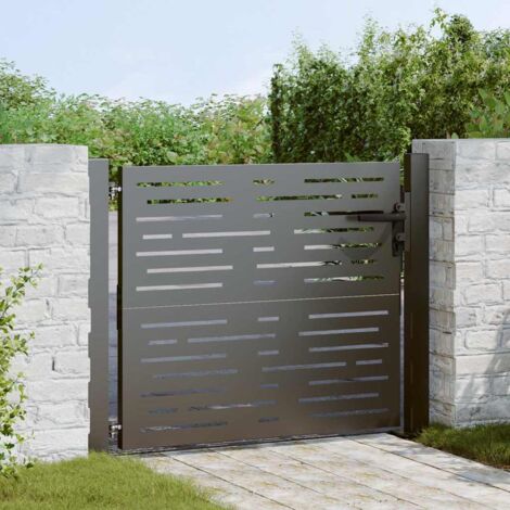 Gartentor Schwarz 105 x 100 cm Pulverbeschichteter Stahl vidaXL