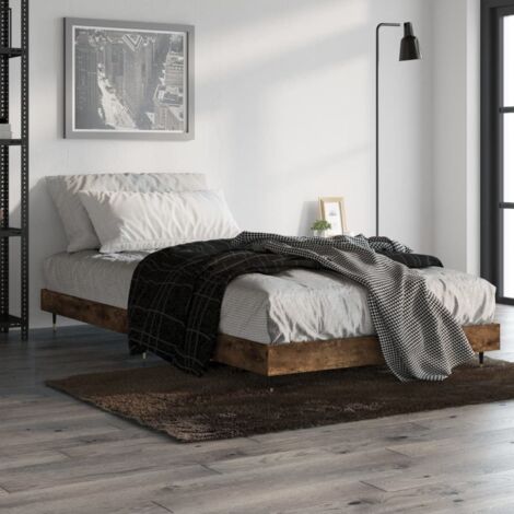 Bettgestell ohne Matratze Räuchereiche 100x200 cm Holzwerkstoff vidaXL (1/5)